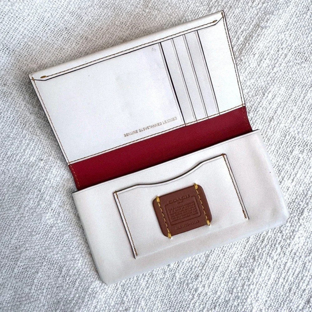 Coach 1941 NASA Space Shuttle Slim Wallet Chalk White Glovetanned Leather 11102 - Picture 4 of 5